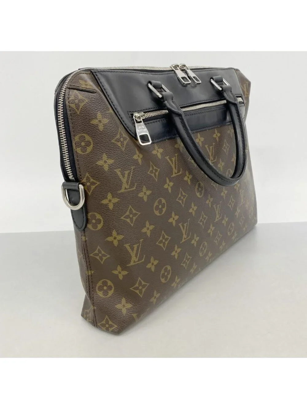 Louis Vuitton Briefcase Monogram Macassar Porte Documents Jules NM Brown Black
